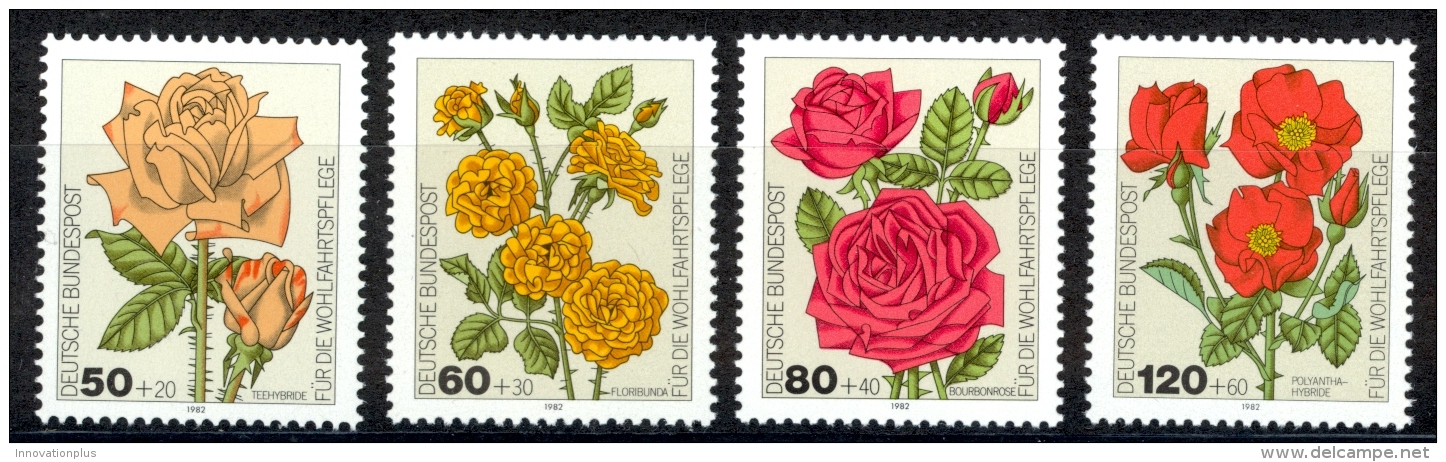 Germany Sc# B600-B603 MH 1982 50+20pf-120+60pf Flowers - Unused Stamps