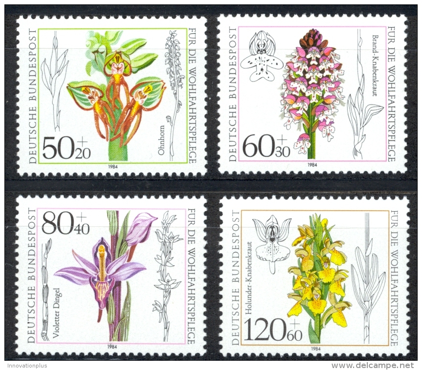 Germany Sc# B623-B626 MH 1984 50+20pf-120+60pf Flowers - Unused Stamps