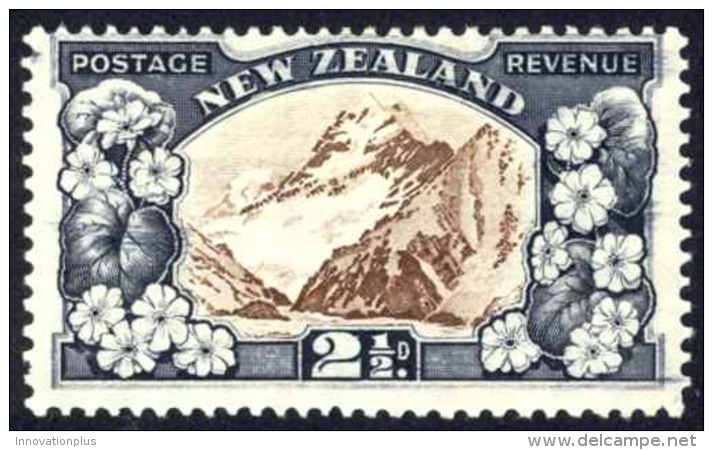 New Zealand Sc# 189 MH (a) 1935 2&frac12;p Mt. Cook - Unused Stamps