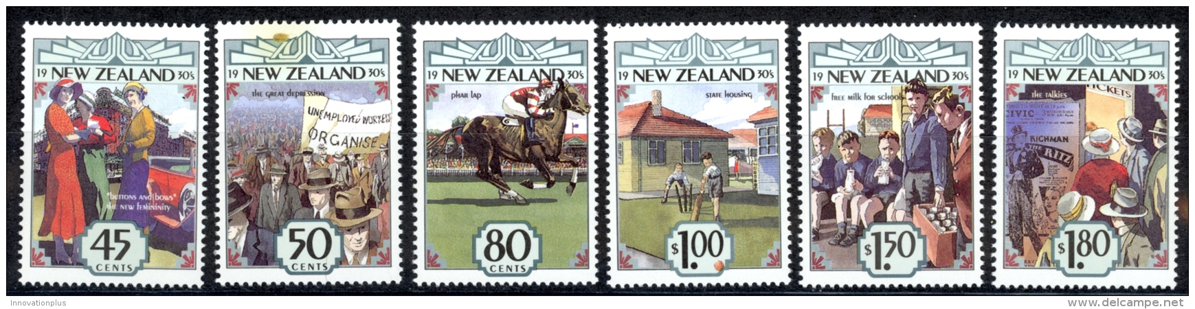 New Zealand Sc# 1145-1150 MNH 1993 The 1930's - Unused Stamps