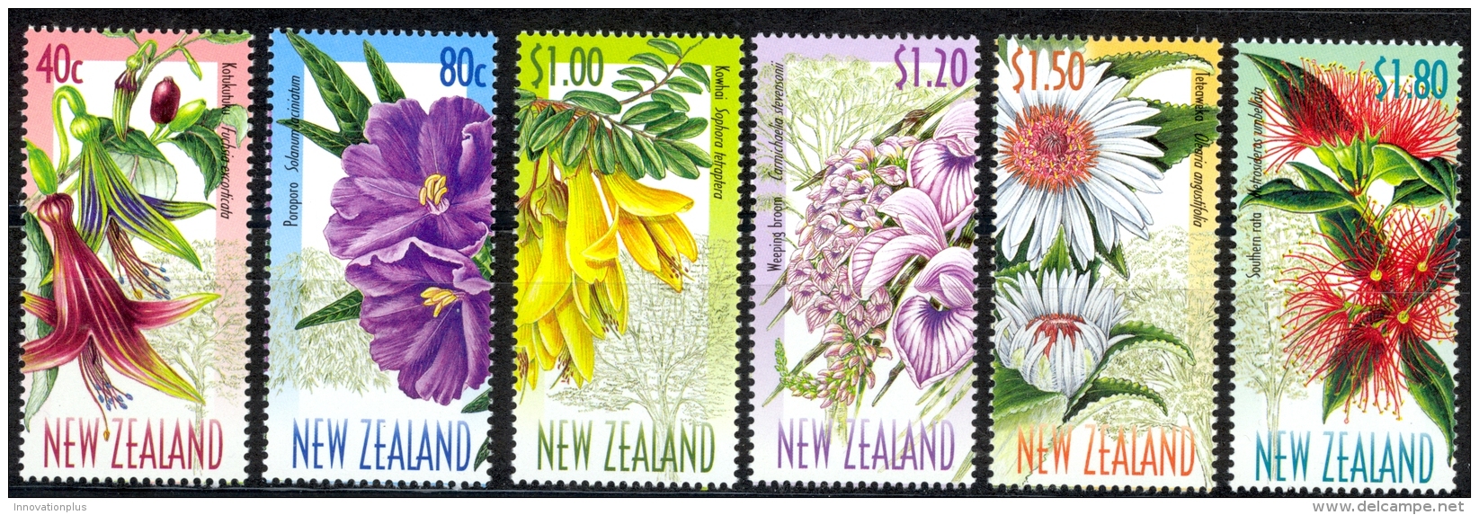 New Zealand Sc# 1563-1568 MNH 1999 Native Tree Flowers - Unused Stamps