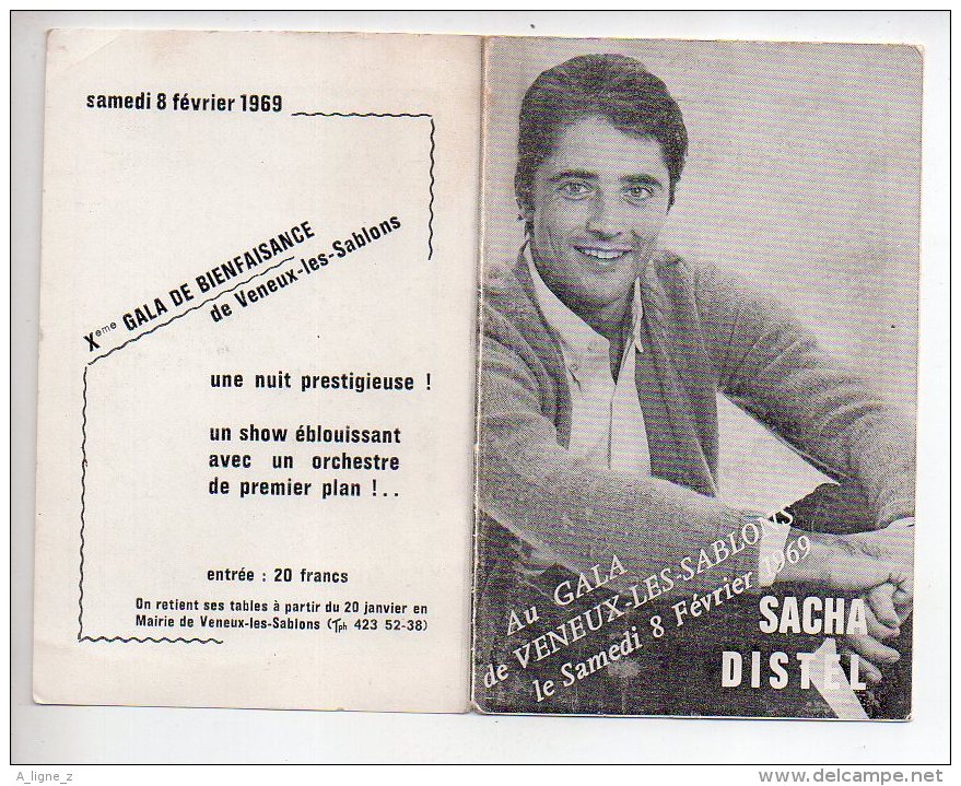 REF 342  :  Calendrier Sacha Distel 1969 Au Gale De Veneux Les Sablons - Petit Format : 1961-70