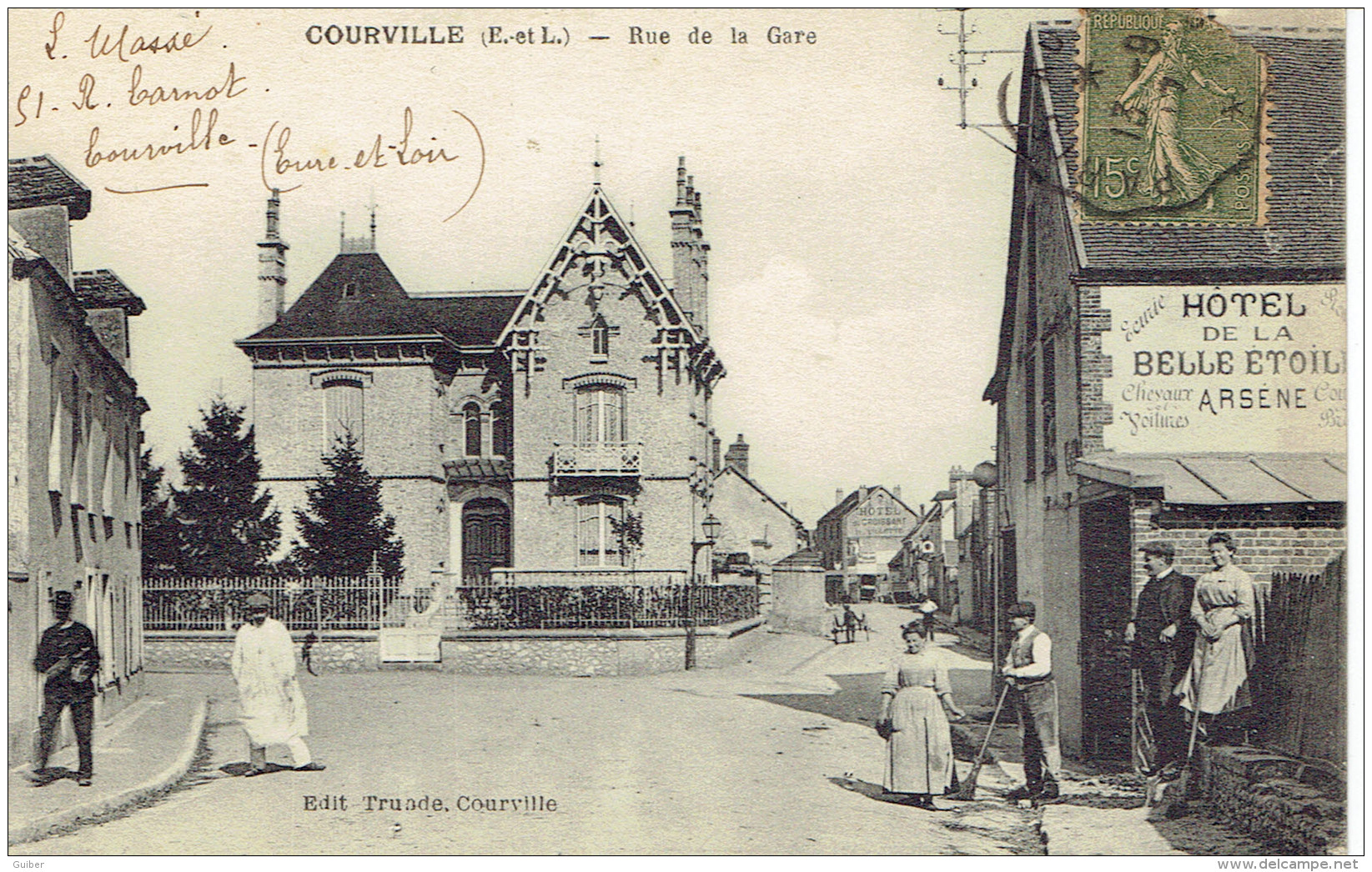 28 Courville Rue De La Gare Hotel De La Belle Etoile 1917 Animation - Courville
