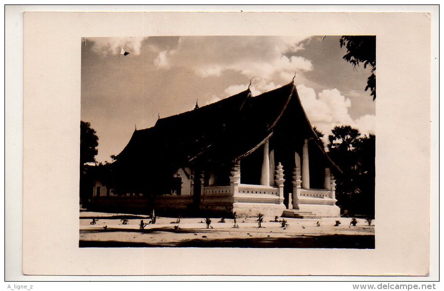 REF 341 :  CPA Ventiane Carte Photo Pagode 1954 - Cambodia