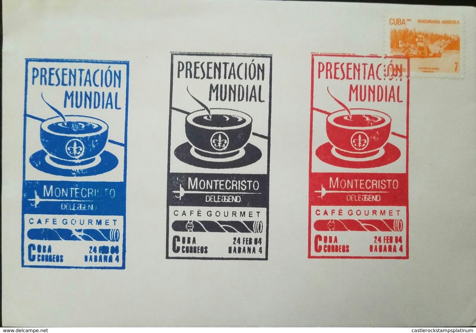 O) 1984 CUBA-CARIBE, CARIBBEAN, GOURMET COFFEE, CARIBBEAN EXPORTS -AGRICULTURAL MACHINERY SCOTT 2487 A673 -  7c- PRESENT - Covers & Documents