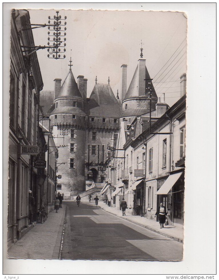 REF 310  :  CPSM LANGEAIS Rue Gambetta Timbre Taxe - Autres & Non Classés