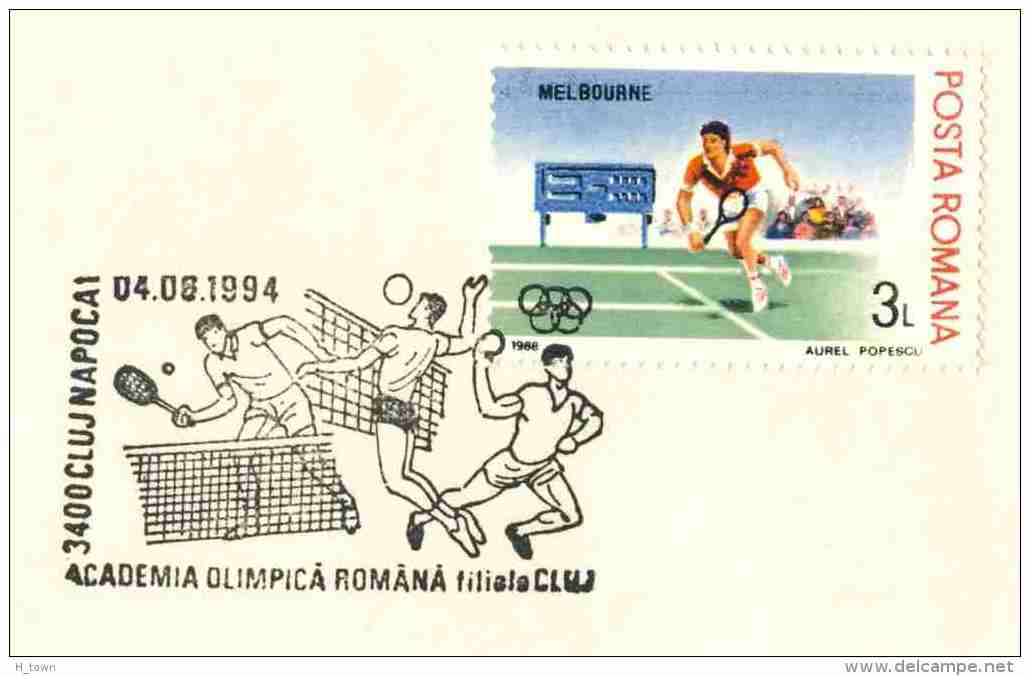 826  Tennis, Volley, Jeux Olympiques - Tennis Special Cancel From Romania, 1994. Olympic Games - Tennis