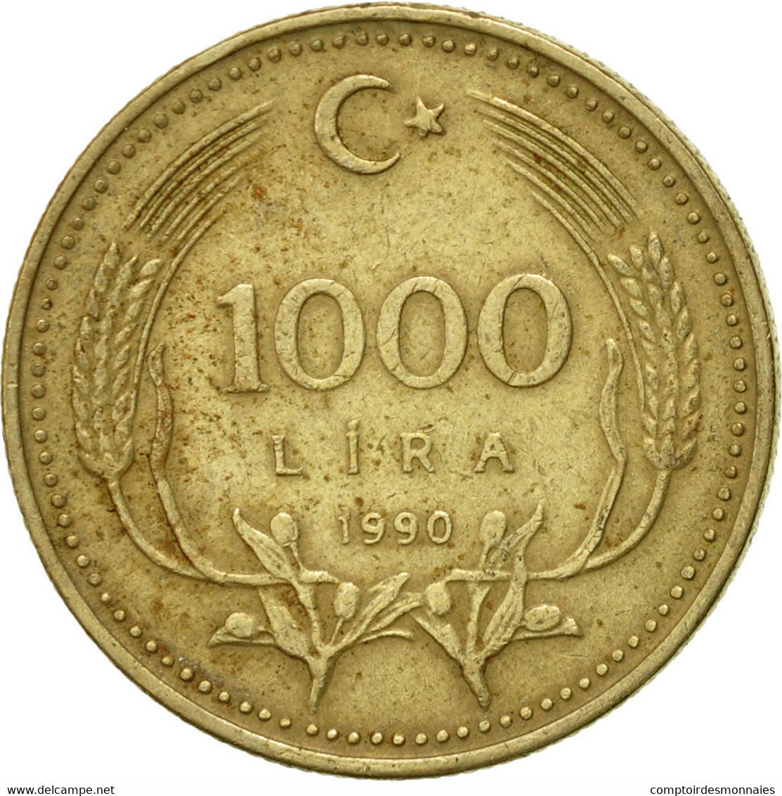 Monnaie, Turquie, 1000 Lira, 1990, TTB, Copper-Nickel-Zinc, KM:996 - Turquie