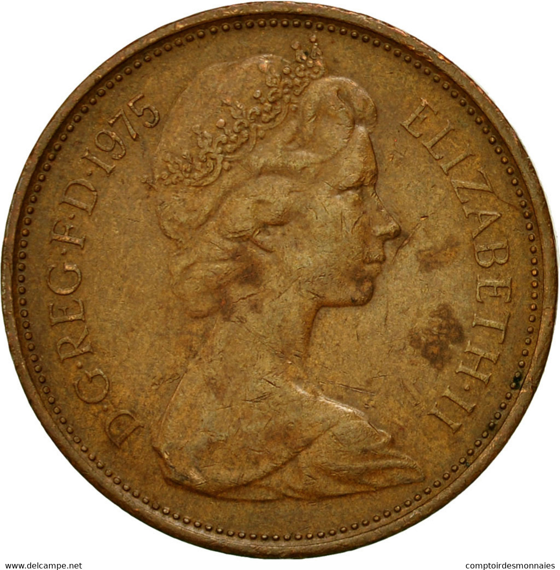 Monnaie, Grande-Bretagne, Elizabeth II, 2 New Pence, 1975, TB, Bronze, KM:916 - 2 Pence & 2 New Pence