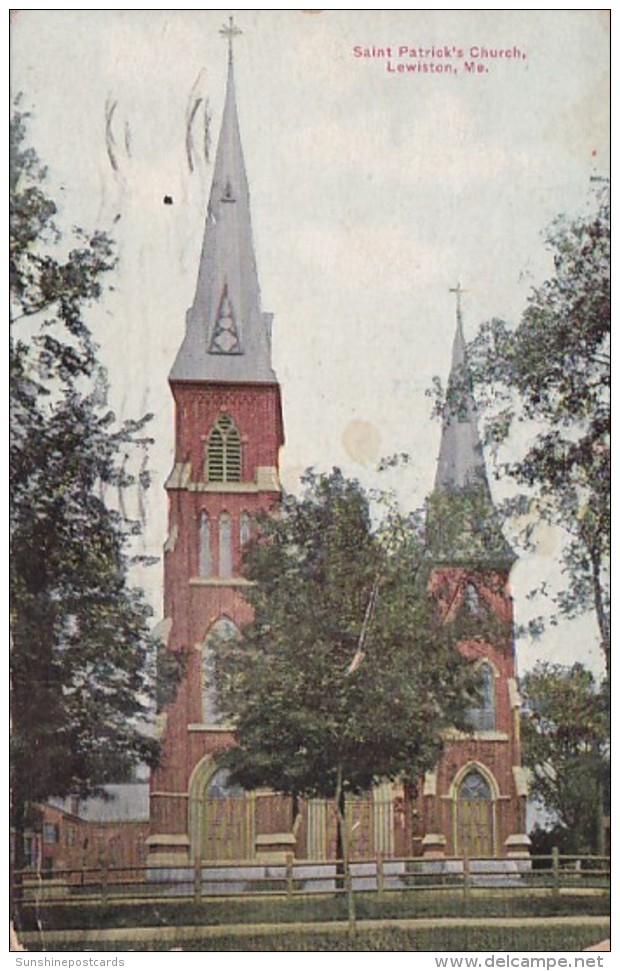 Maine Lewiston Saint Patrick's Church 1938 - Lewiston