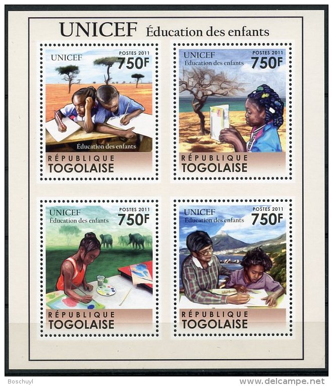 Togo, 2011, UNICEF, Education, United Nations, MNH, Michel 4049-4052 - Togo (1960-...)