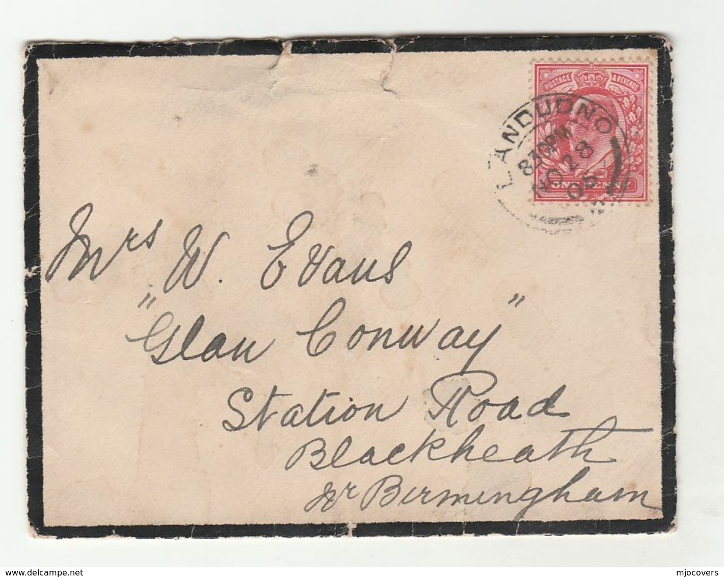 1905 LLANDUDNO To BLACKHEATH Birmingham GB Stamps Cover Cds Evii E7 - Covers & Documents