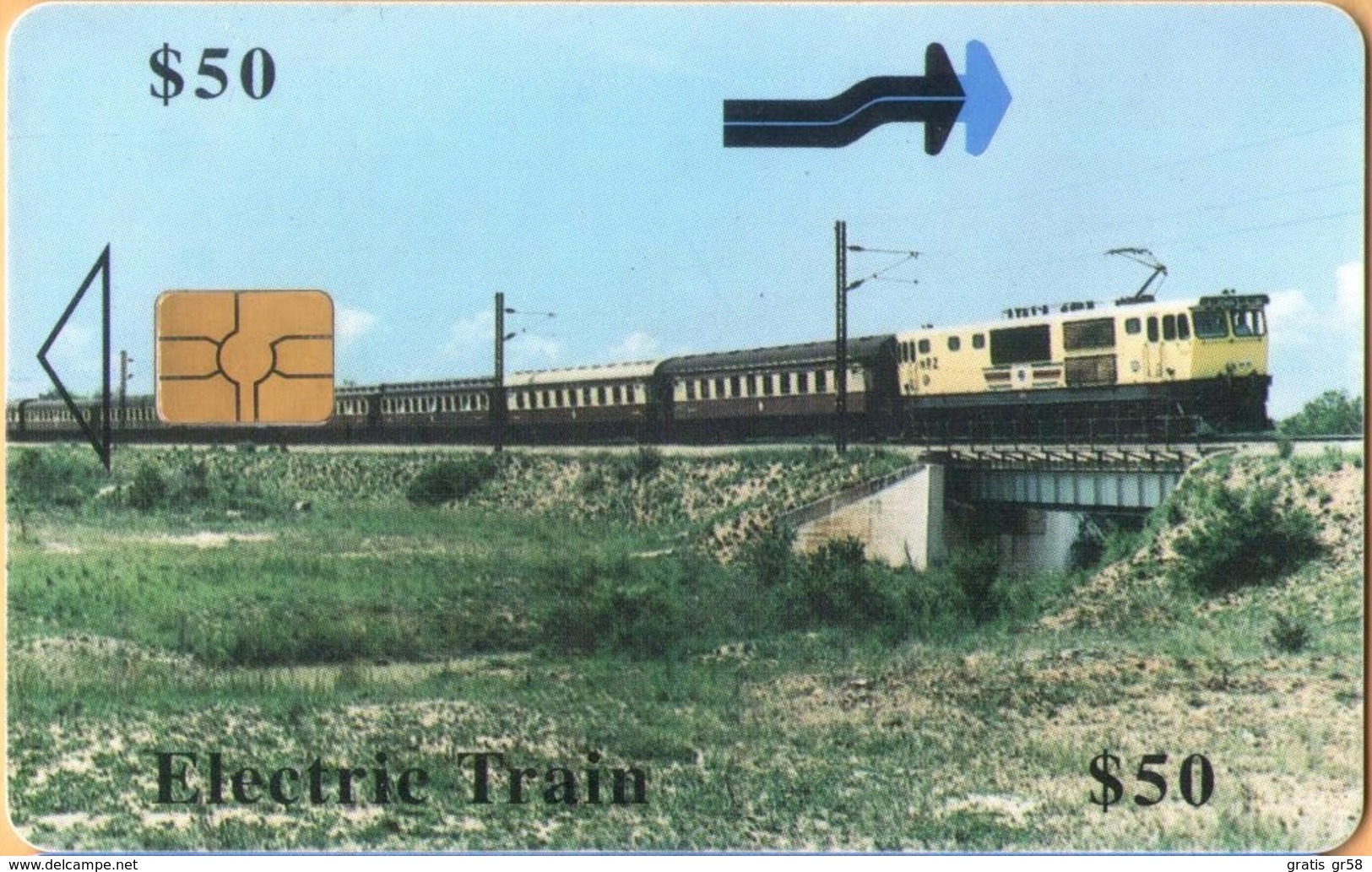 Zimbabwe - ZIM-29, Electric Train, Railways, GEM5 (Black), 50 Z$, %80.000ex, 12/00, Used - Zimbabwe