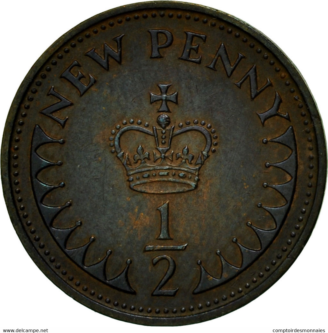 Monnaie, Grande-Bretagne, Elizabeth II, 1/2 New Penny, 1971, TB, Bronze, KM:914 - 1/2 Penny & 1/2 New Penny