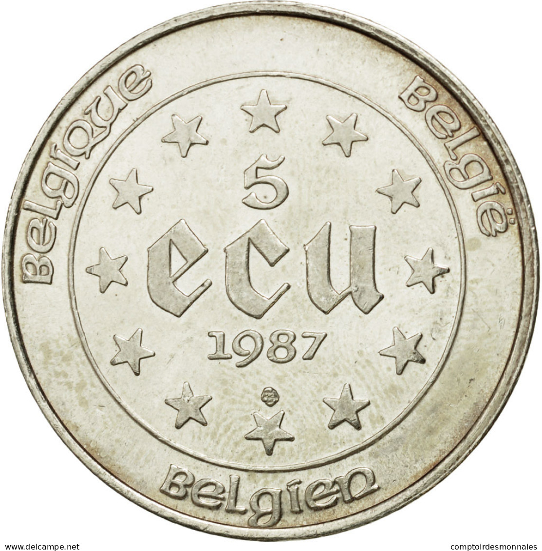 Monnaie, Belgique, 5 Ecu, 1987, TB, Argent, KM:166 - Ecu