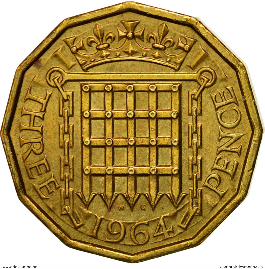 Monnaie, Grande-Bretagne, Elizabeth II, 3 Pence, 1964, SUP, Nickel-brass, KM:900 - F. 3 Pence