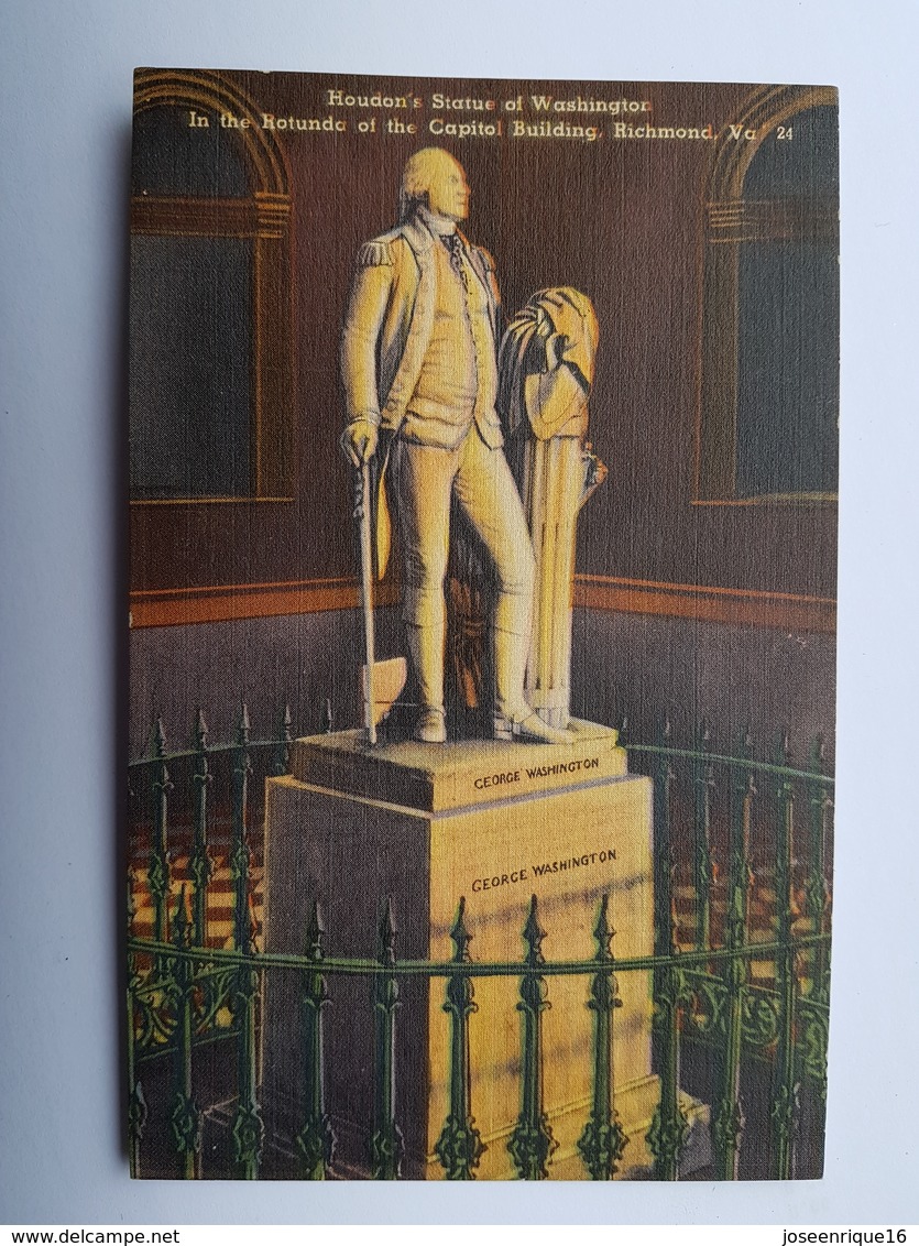 Houdon's STATUE OF WASHINGTON IN THE ROTUNDA OF CAPITOL BUILDING RICHMOND - Richmond