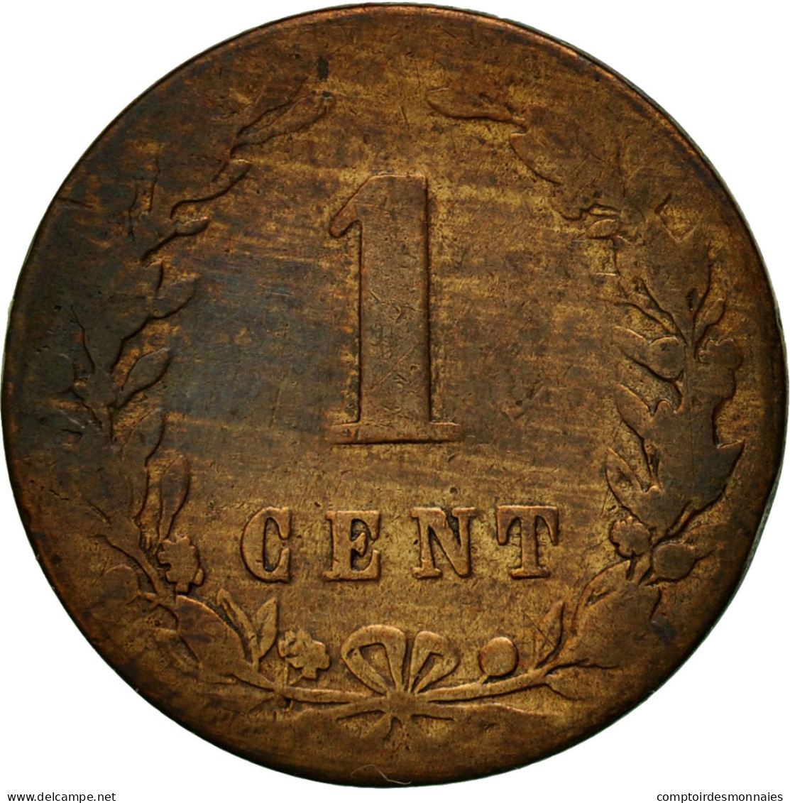 Monnaie, Pays-Bas, William III, Cent, 1881, TB, Bronze, KM:107.1 - 1849-1890 : Willem III