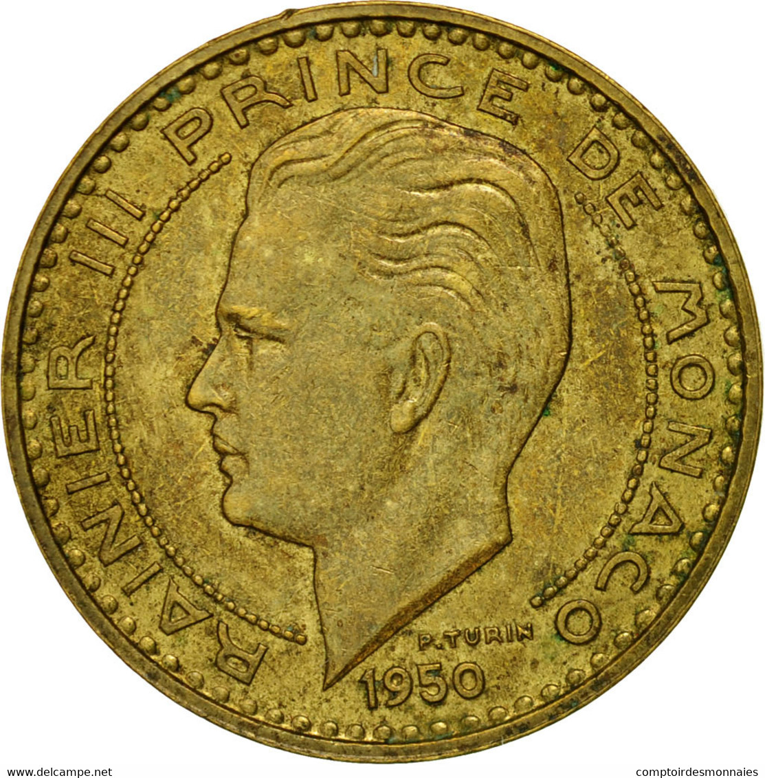 Monnaie, Monaco, Rainier III, 20 Francs, Vingt, 1950, TB, Aluminum-Bronze - 1949-1956 Anciens Francs