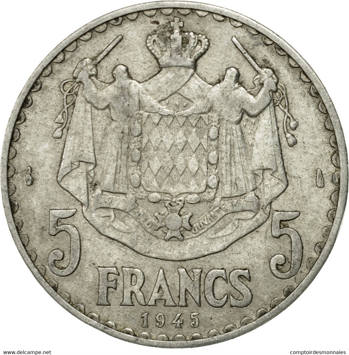 Monnaie, Monaco, Louis II, 5 Francs, 1945, TTB, Aluminium, KM:122 - 1922-1949 Louis II