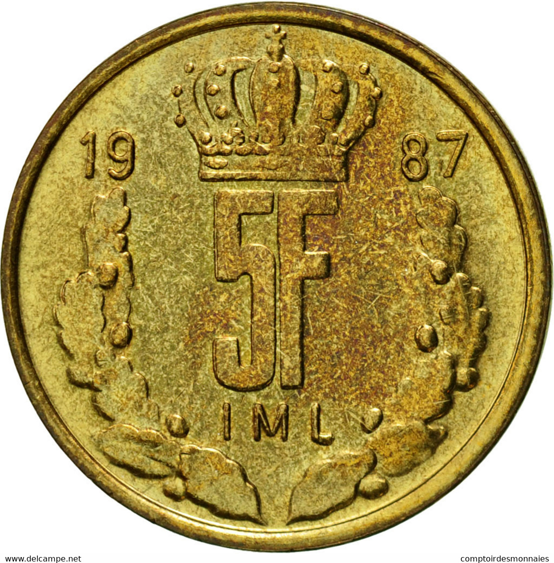 Monnaie, Luxembourg, Jean, 5 Francs, 1987, TB, Aluminum-Bronze, KM:60.2 - Luxembourg