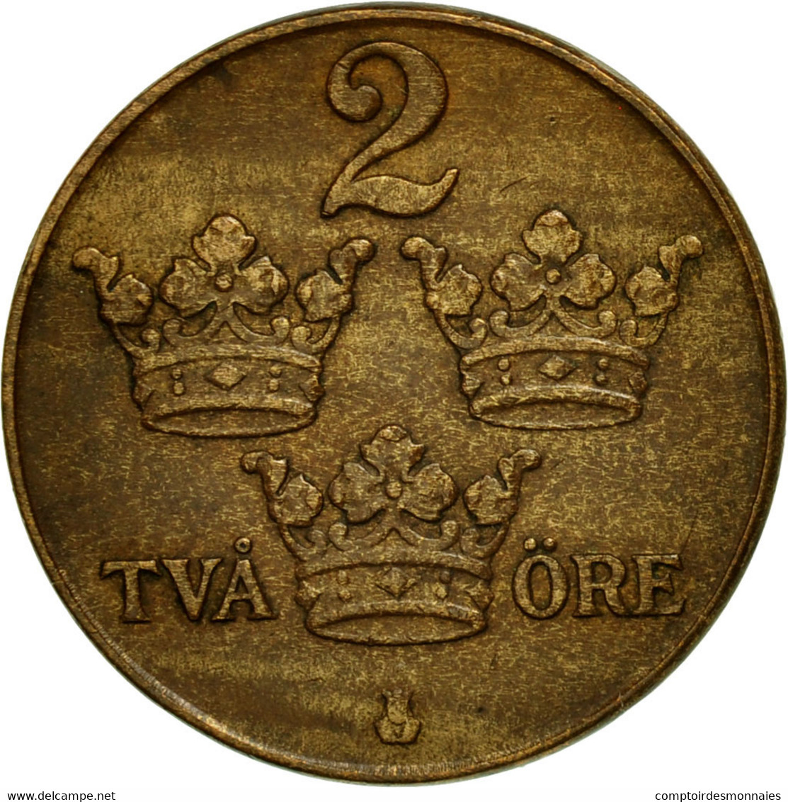 Monnaie, Suède, Gustaf V, 2 Öre, 1940, TB, Bronze, KM:778 - Suède