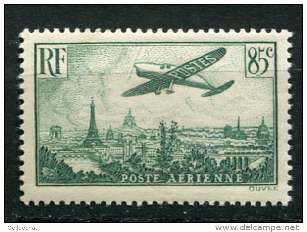 8036  FRANCE  PA 8 **  85c. Vert Foncé  Avion Survolant Paris  (cote 10&euro;)  TTB - 1927-1959 Neufs