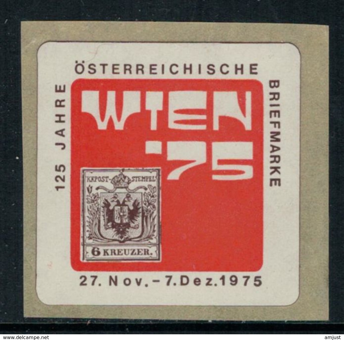 Vignette Autrichienne "Wien 75" - Erinnophilie