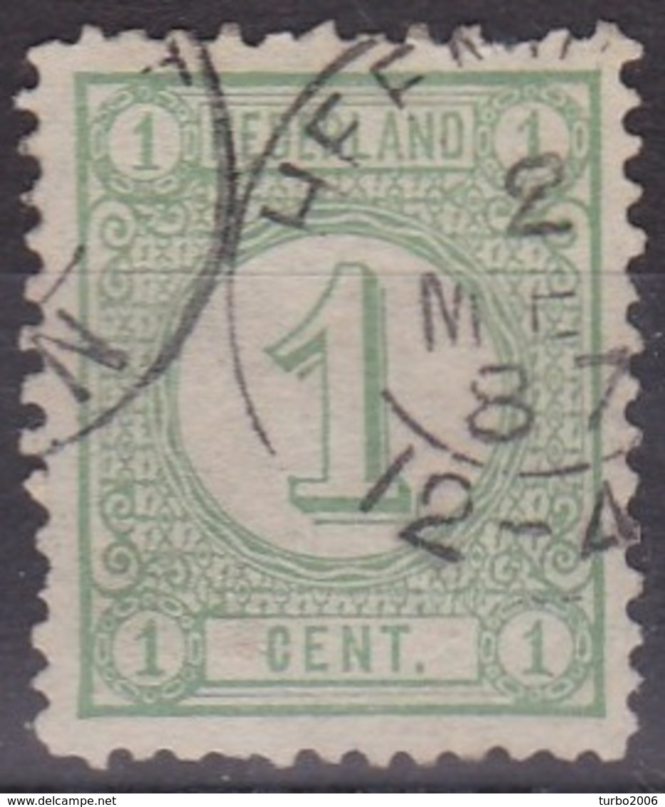 Kleinrondstempel HEENVLIET Op 1876 Cijfertype 1 Cent Groen NVPH 31 - Poststempels/ Marcofilie