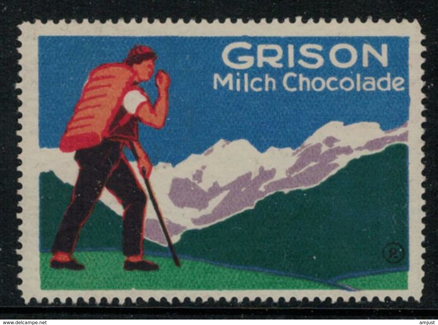 Suisse // Schweiz // Switzerland // Erinnophilie  //  Vignette Publicitaire "Grison Milch Chocolade" - Erinnophilie