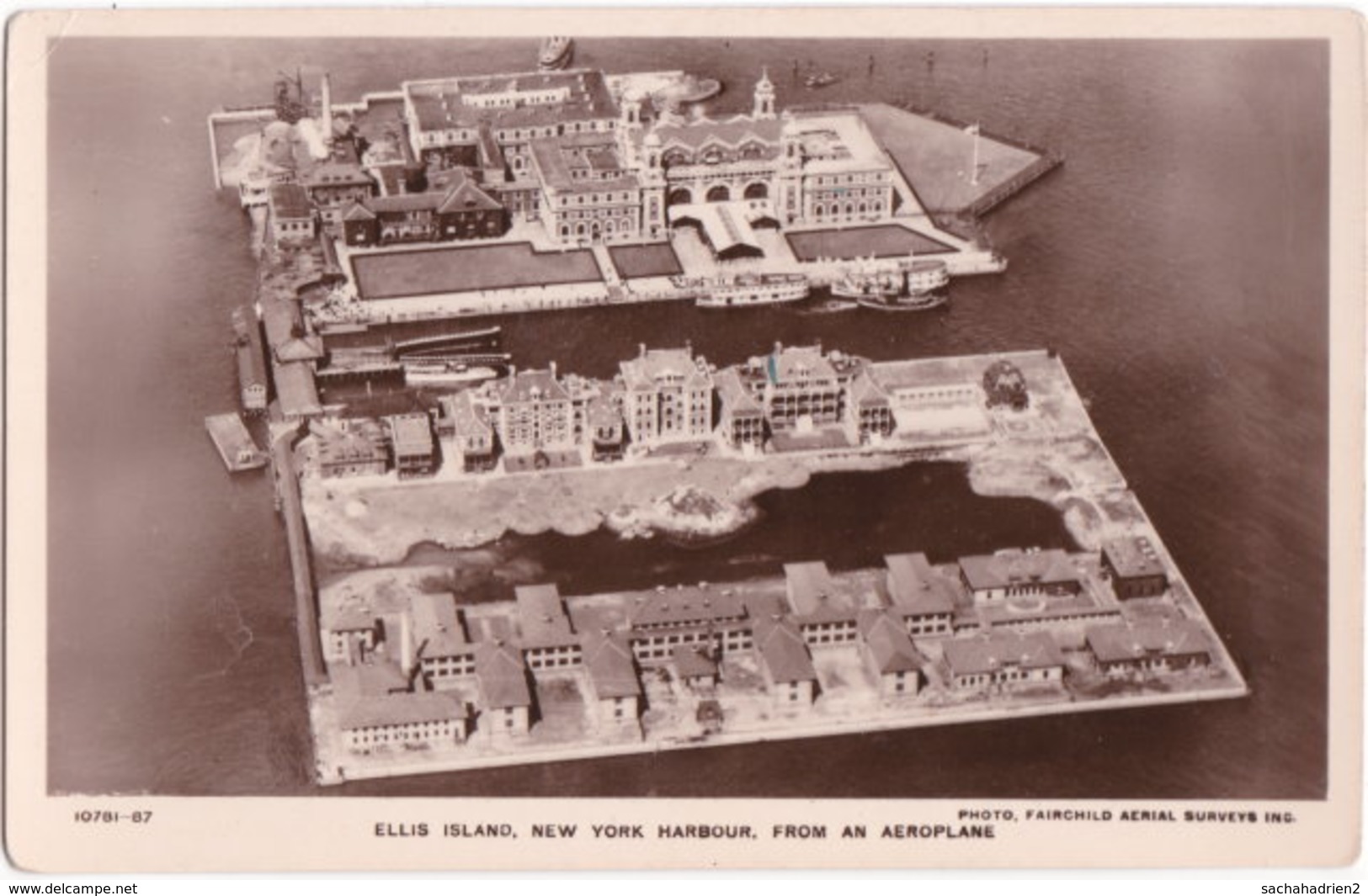 Pf. ELLIS ISLAND, New York Harbour, From An Aeroplane - Ellis Island