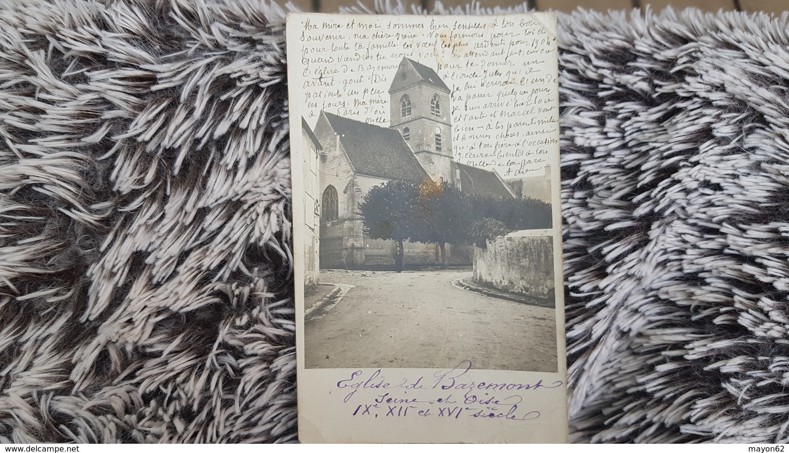 BAZEMONT - CARTE PHOTO RARE - EGLISE DE BAZEMONT ANIMEE PRECURSEUR 1904 - Otros & Sin Clasificación