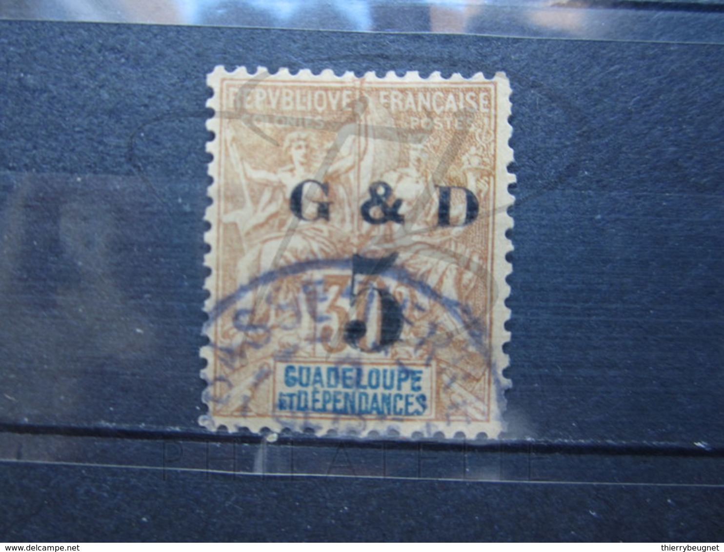 VEND BEAU TIMBRE DE GUADELOUPE N° 45a , CACHET " BASSE-TERRE " !!! - Used Stamps