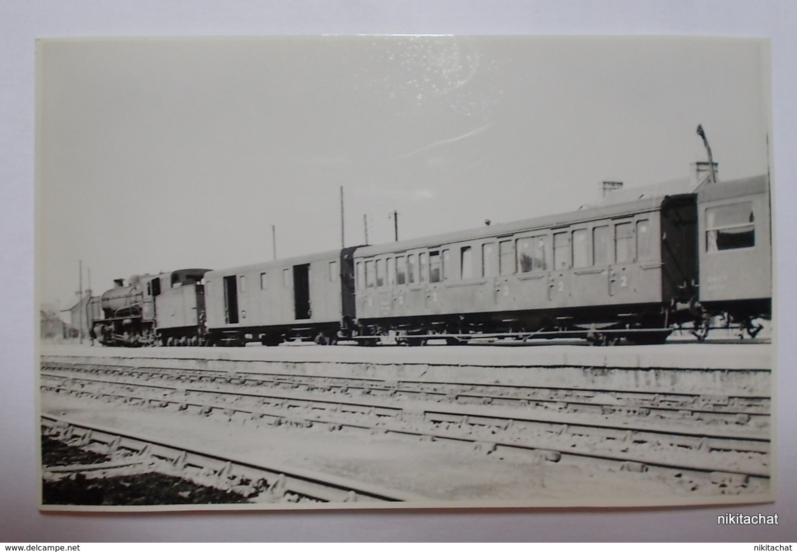 Train En Gare De PAIMPOL-Photographie 14/9 Cm - Paimpol