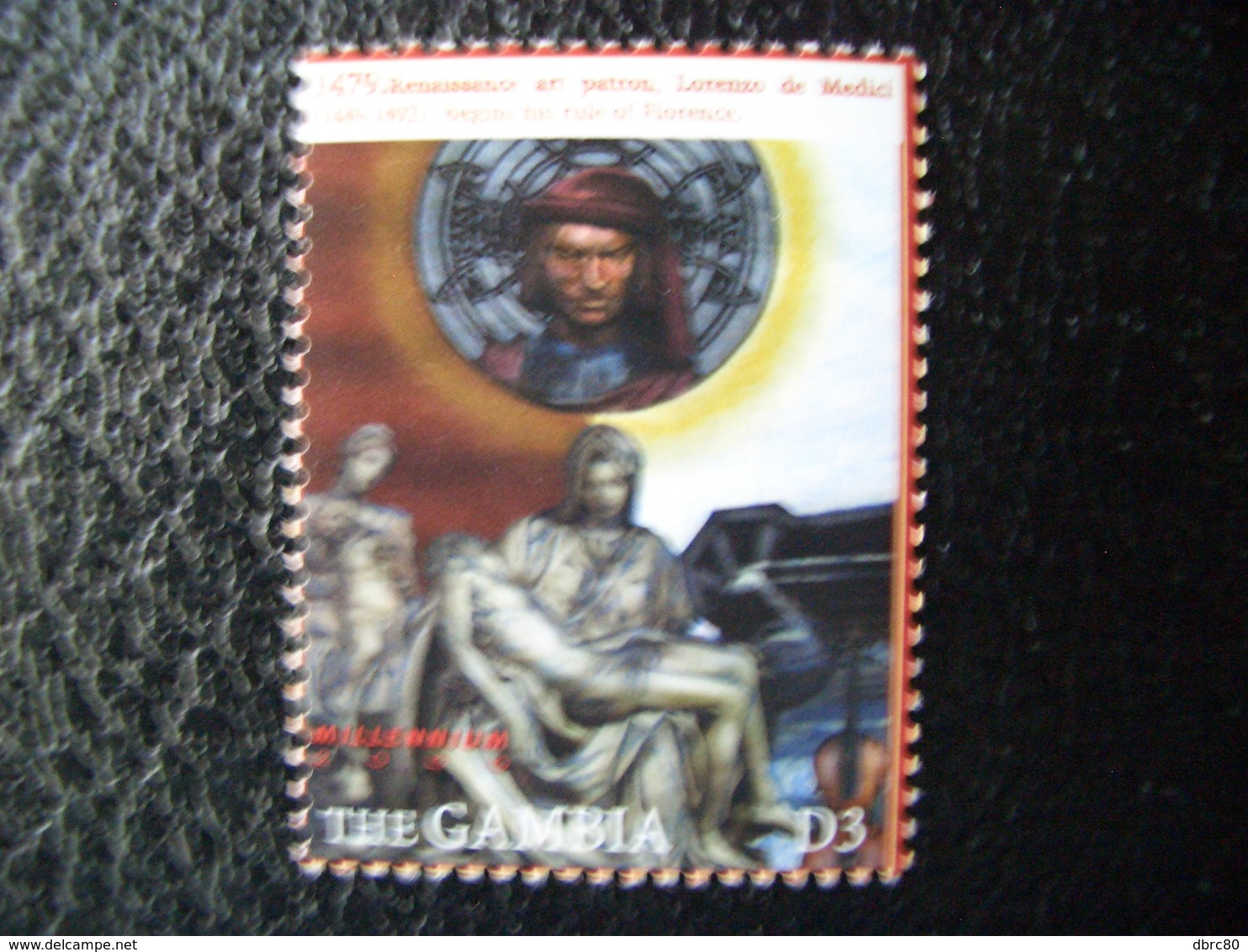 Gambia, Millennium, Lorenzo Medici, Art, Pieta, Michelangelo, Famous People,  2000 - Gambia (1965-...)