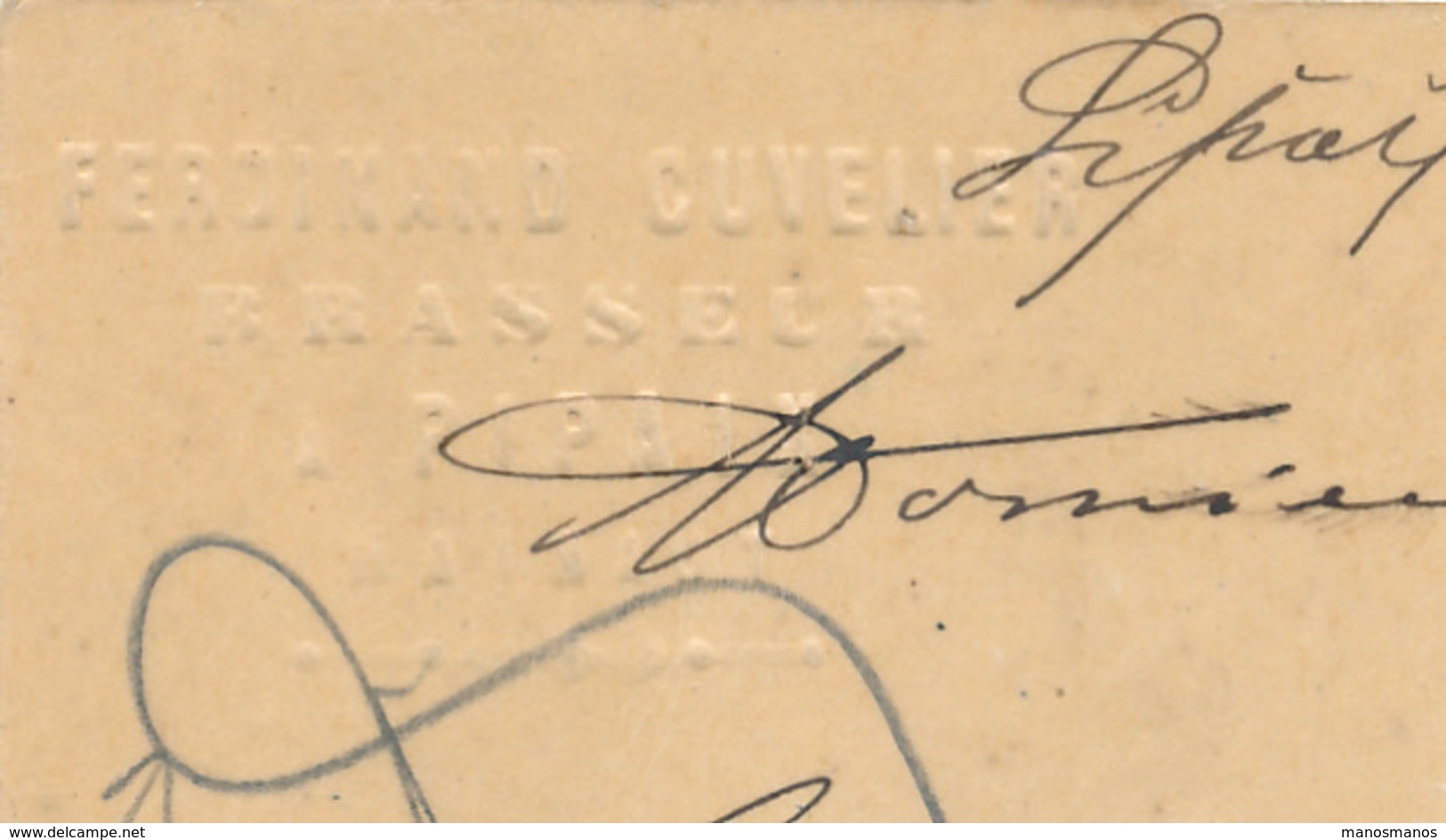 051/27 - BRASSERIE BELGIQUE - Cachet Brasseur Cuvelier à PIPAIX Sur Entier Postal Armoiries BARRY MAULDE 1901 - Bières