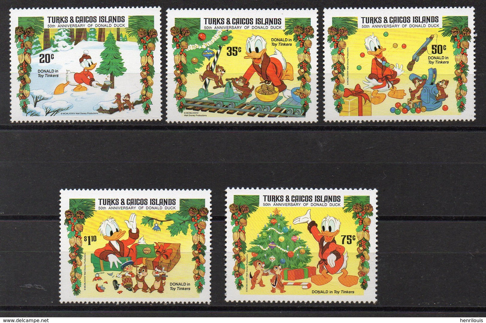 TURQUES Et CAIQUES     Timbres Neufs ** De 1984   ( Ref 504 )  Disney - Donald 50ème Anniversaire - Turks And Caicos