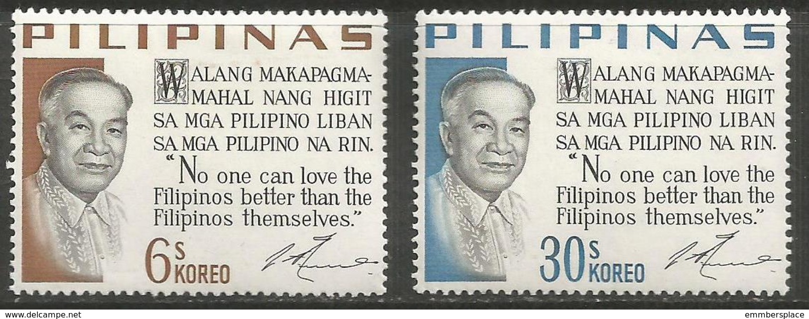 Philippines - 1966  Presidential Sayings MNH **   Sc 833C-D - Philippines