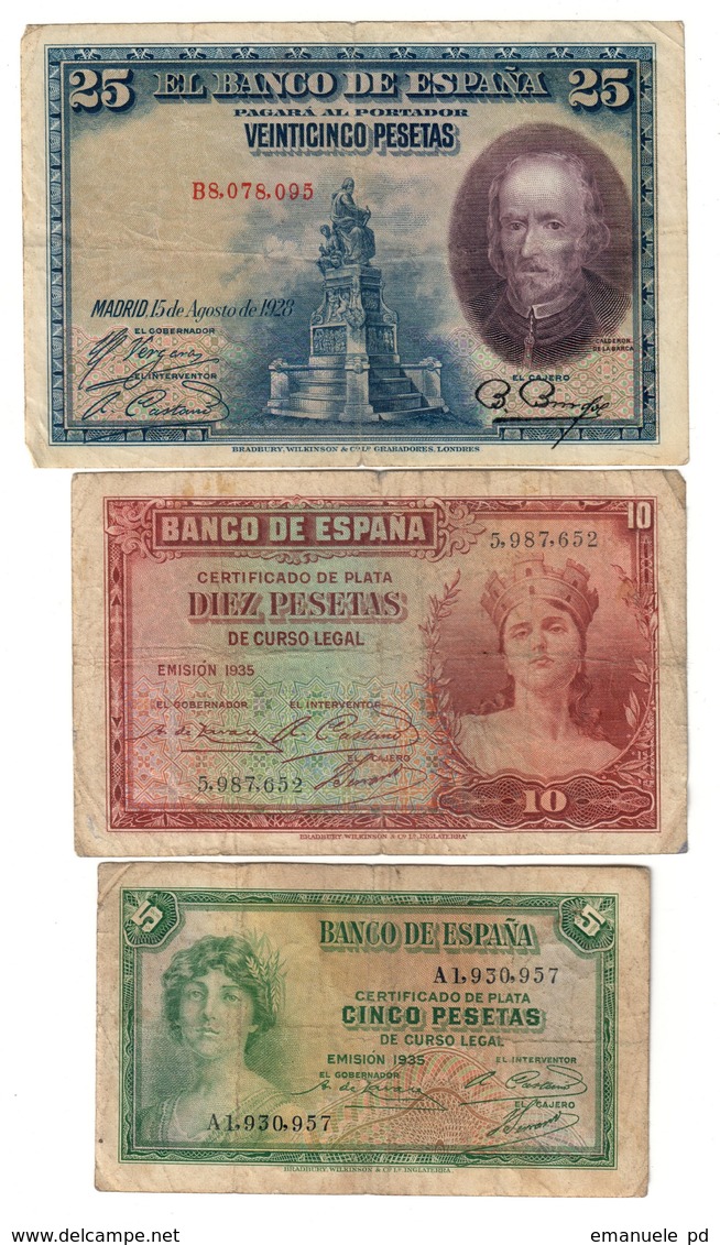 Old Spain Lot 3 Banknotes - [ 9] Collezioni