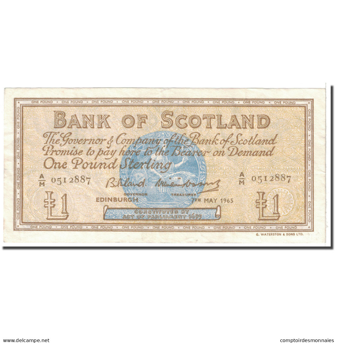 Billet, Scotland, 1 Pound, 1965, 1965-05-07, KM:102a, TTB+ - 1 Pound