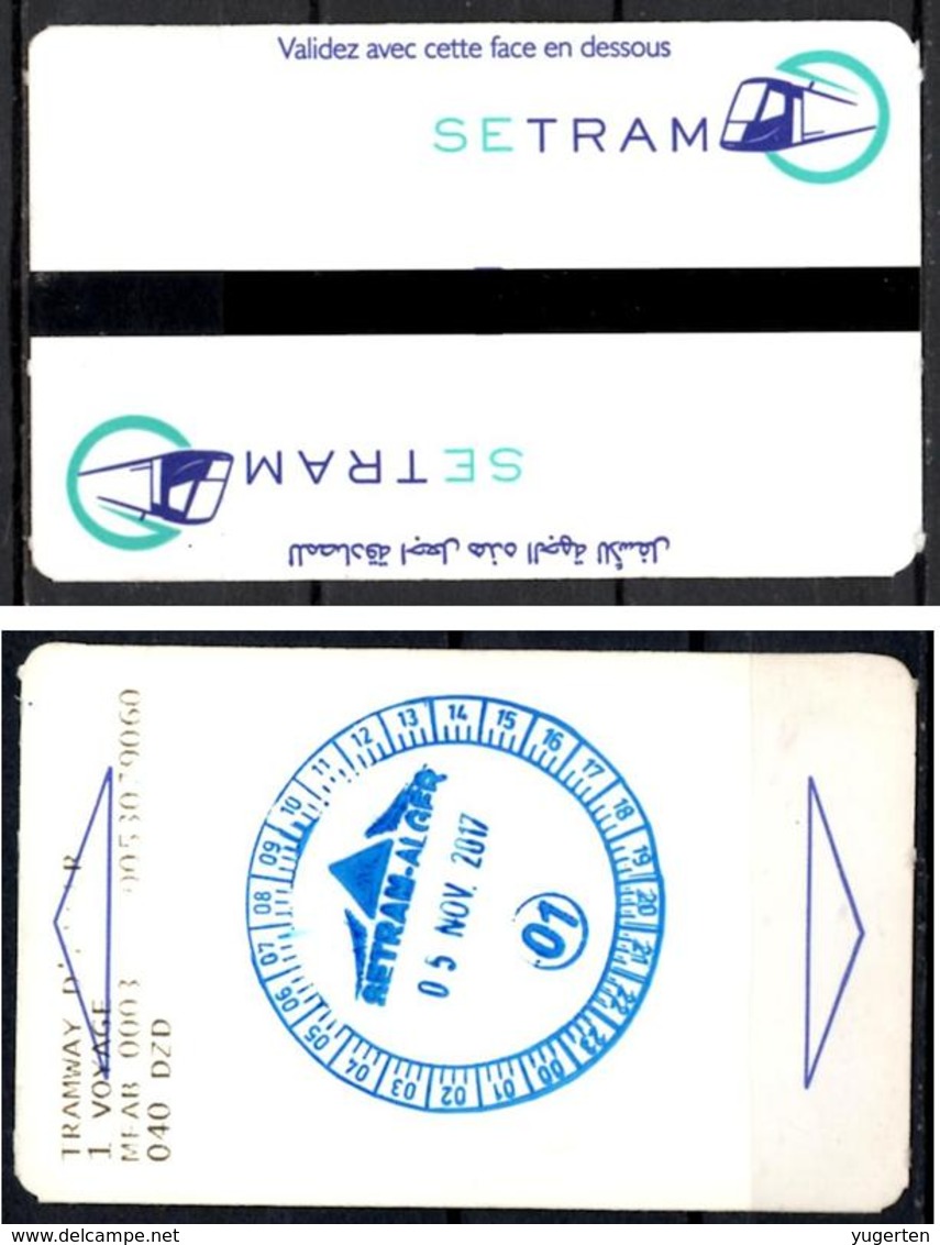 1 Ticket Transport 2017 Algeria Tram Tramway Alger Algiers Argel Billete De Transporte Tranvía - 2 Scans - Welt