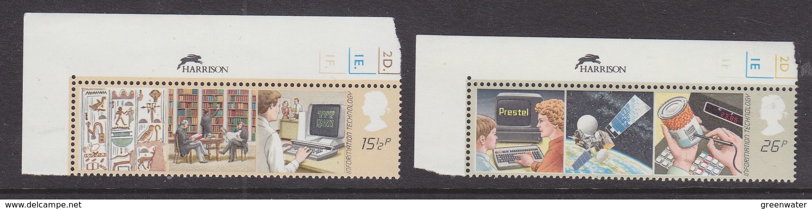 Great Britain 1982 Information Technology 2v (corners "Harrison") ** Mnh (39920A) - Ongebruikt