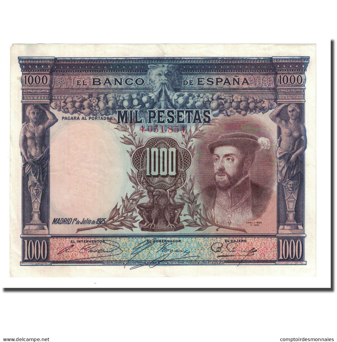 Billet, Espagne, 1000 Pesetas, 1925-07-01, KM:70c, SPL - 1000 Pesetas