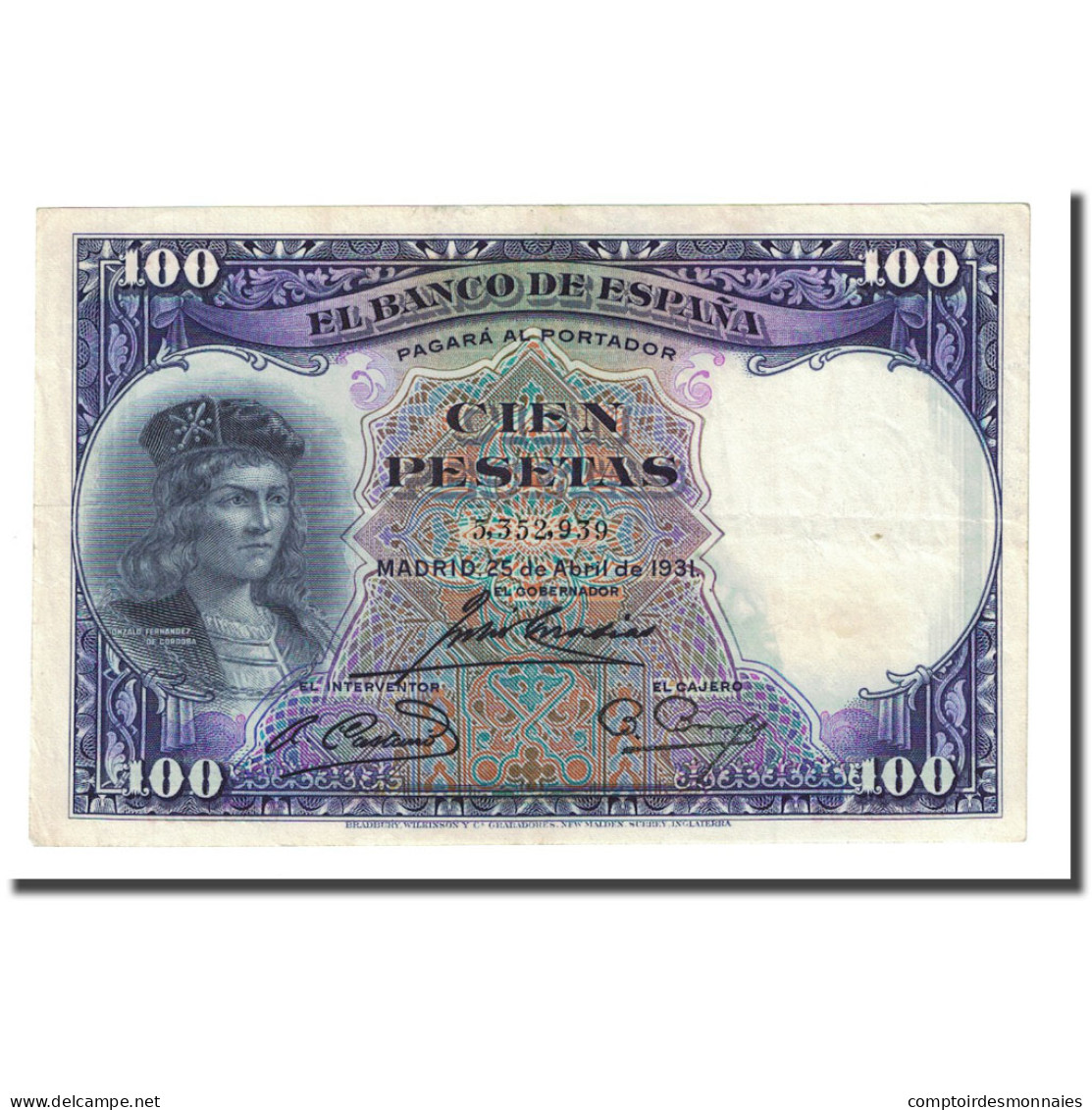 Billet, Espagne, 100 Pesetas, 1931-04-25, KM:83, TTB+ - 100 Pesetas