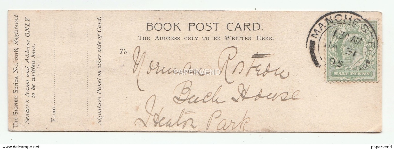 BOOKMARK Annie French Book Post Card Posted 1905   Egc171 - Unclassified