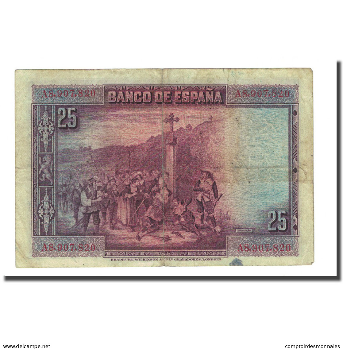 Billet, Espagne, 25 Pesetas, 1928-08-15, KM:74b, TB - 1-2-5-25 Pesetas