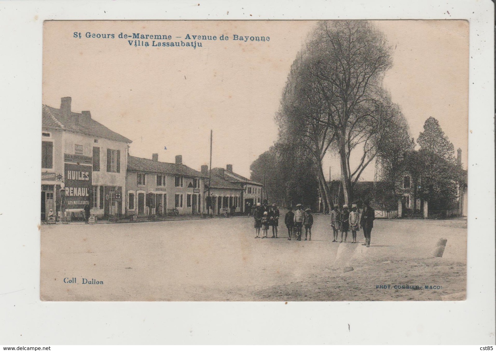 CPA - ST SAINT GEOURS DE MARENNE - Avenue De Bayonne - Villa Lassaubatju - Pub Huiles Renault - Autres & Non Classés