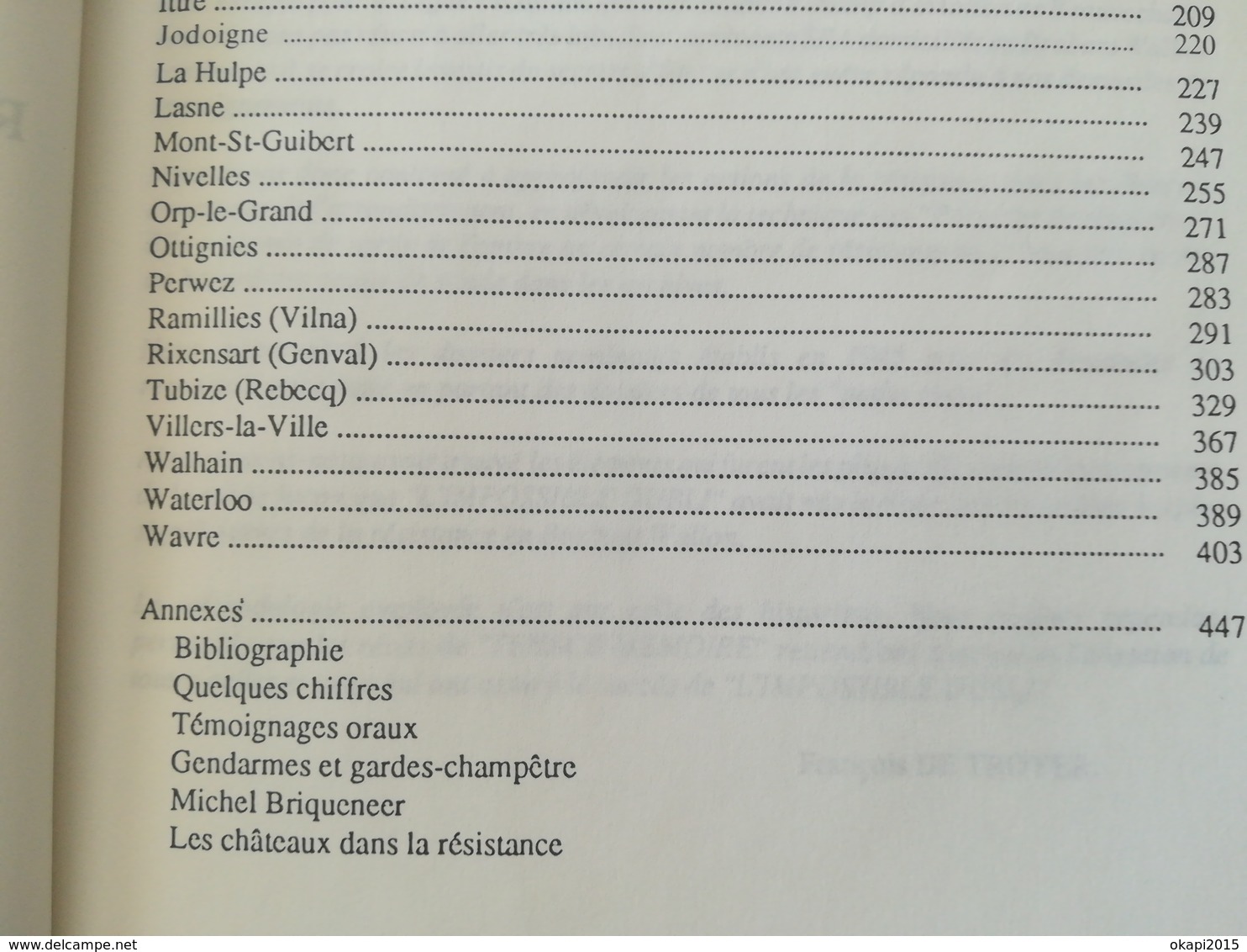 RÉSISTANCE ET ESPIONNAGE EN BRABANT WALLON BELGIQUE  LIVRE MILITARIA GUERRE 1939 - 1945 ANNÉE 1989