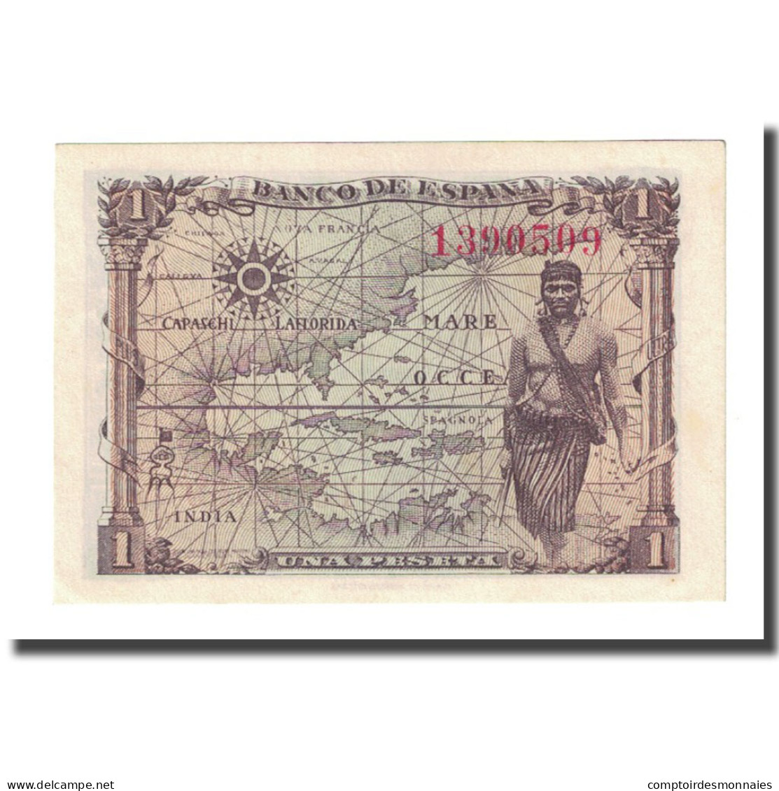 Billet, Espagne, 1 Peseta, 1945-06-15, KM:128a, NEUF - 1-2 Pesetas