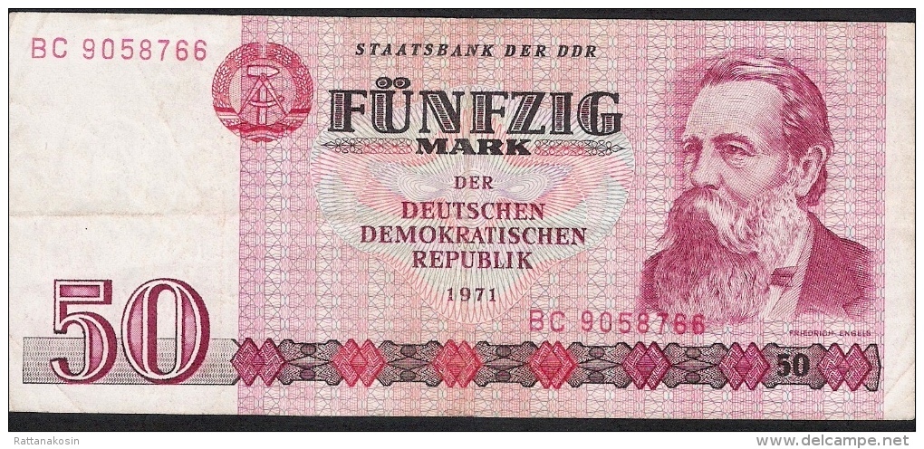 GERMAN DEMOCRATIC REPUBLIC  P30b  50  MARK  1971  VF - 50 Mark